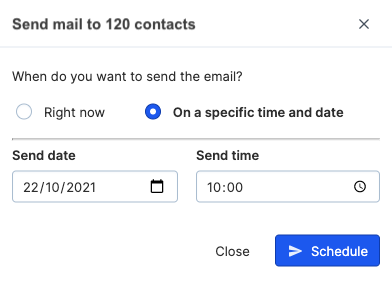 Scheduling a single email campaign